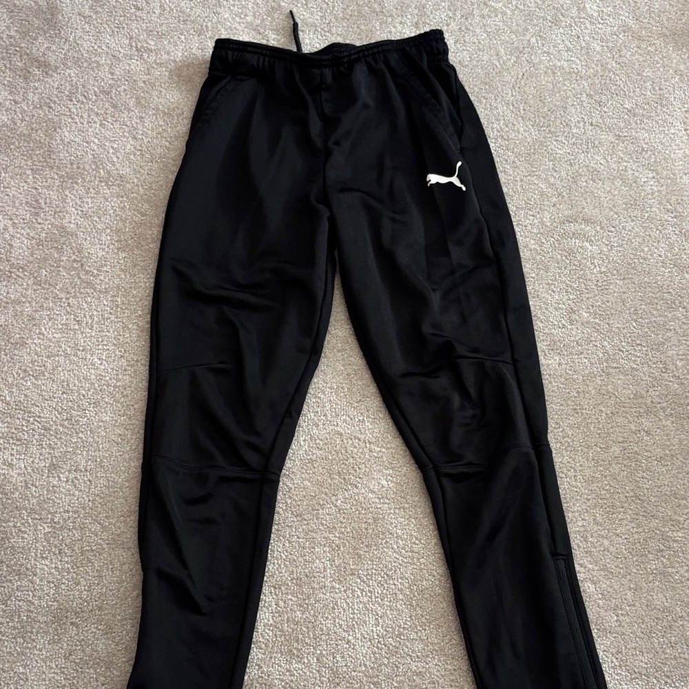 Puma Men's Black Joggers with White Logo
